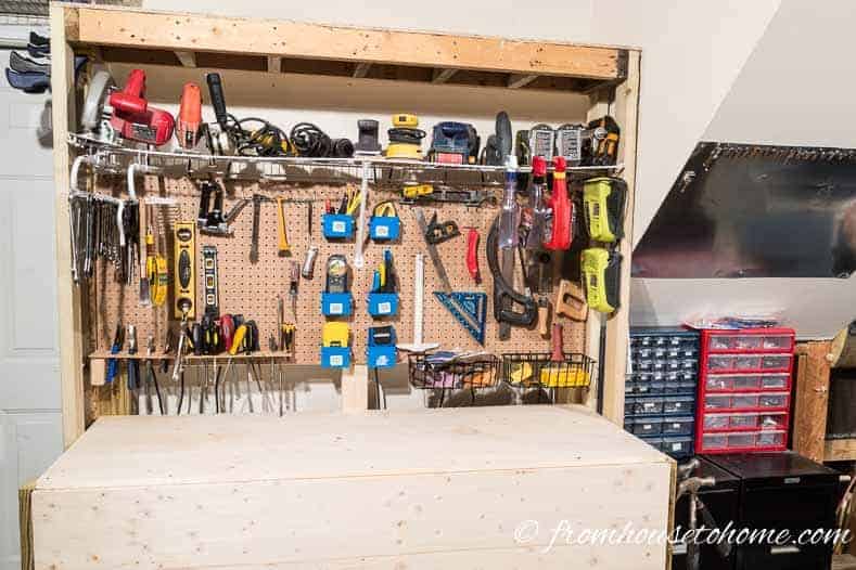 The workbench with all of the tools