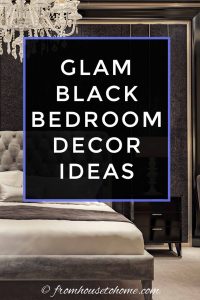 Glam black bedroom decor ideas