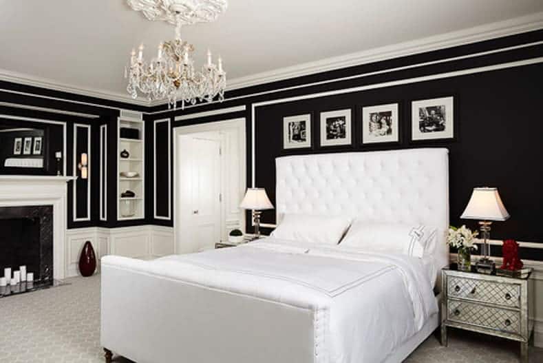 White and black bedroom design