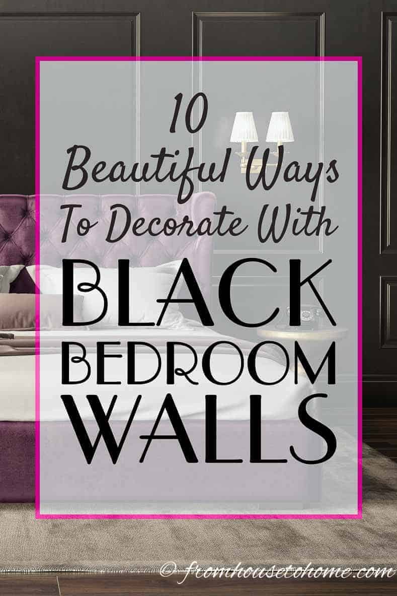 bedroom with black walls
