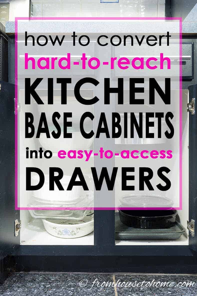 how to convert base cabinet shelves to drawers