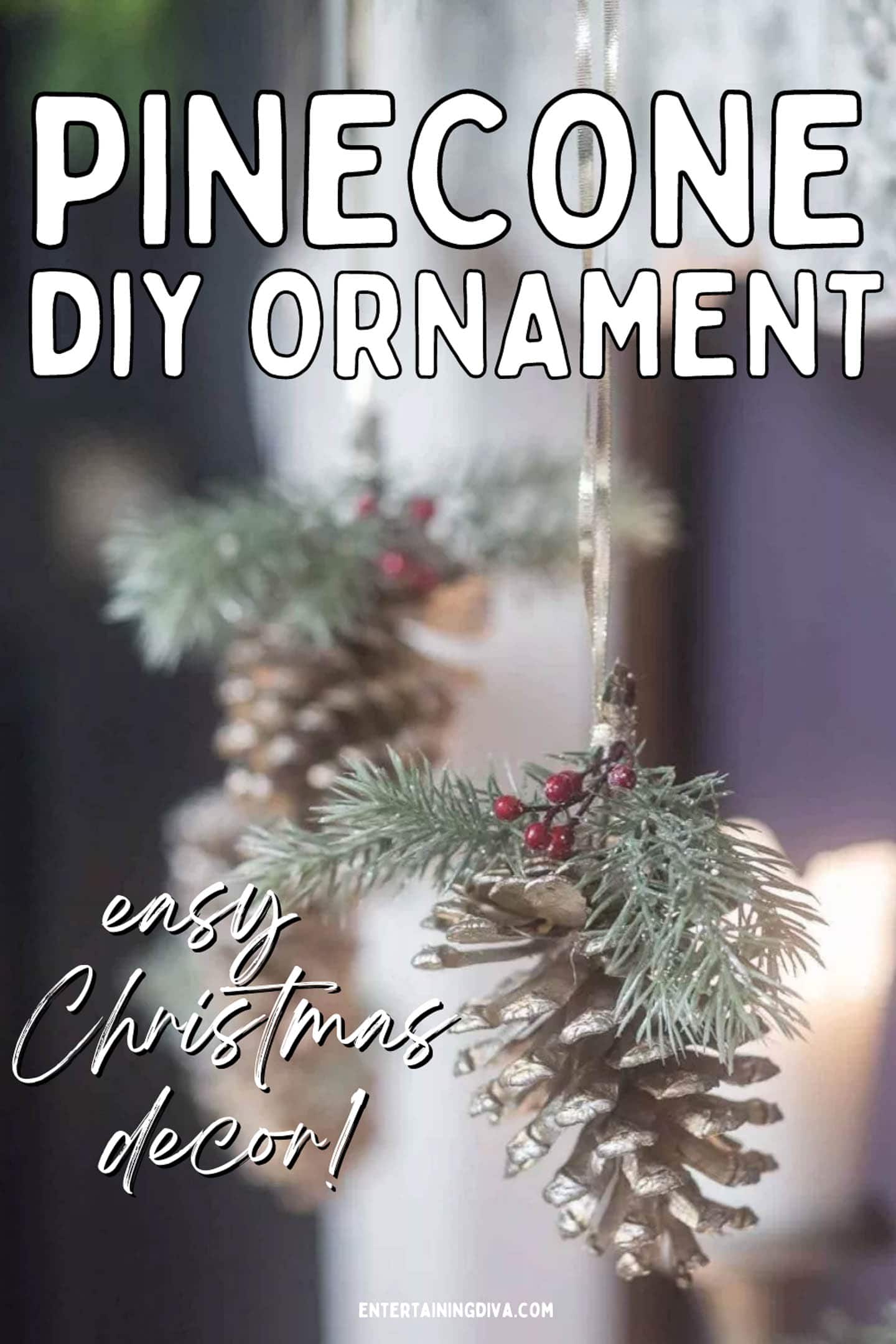 Really Easy Pine Cone DIY Christmas Ornament
