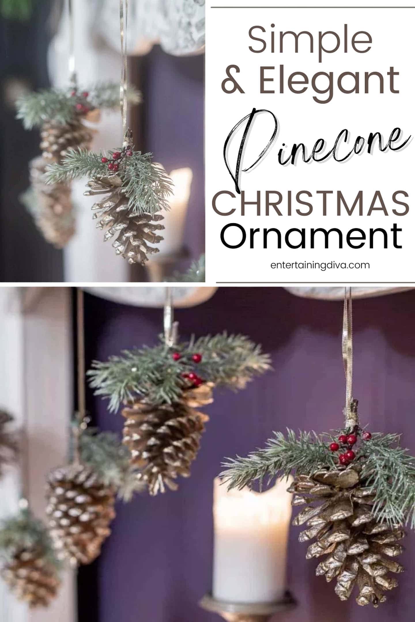 Really Easy Pine Cone DIY Christmas Ornament