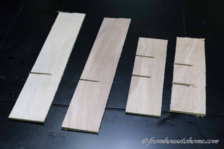 Cut plywood pieces to the length and width of the drawer