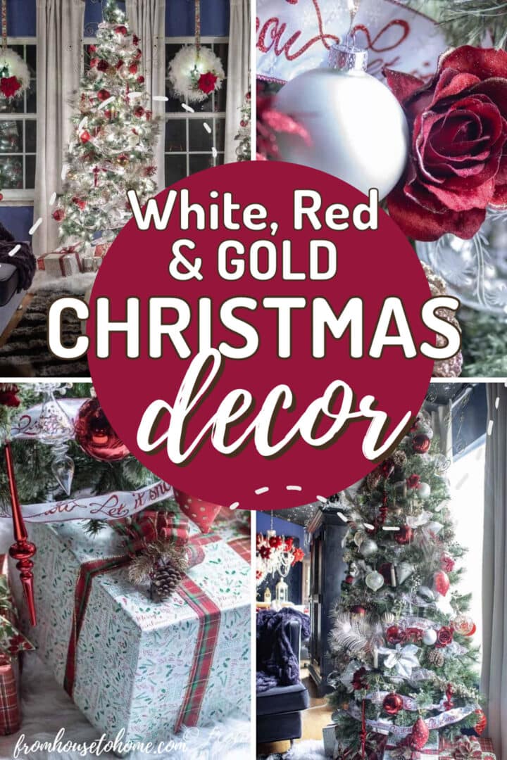 white, red & gold Christmas decor
