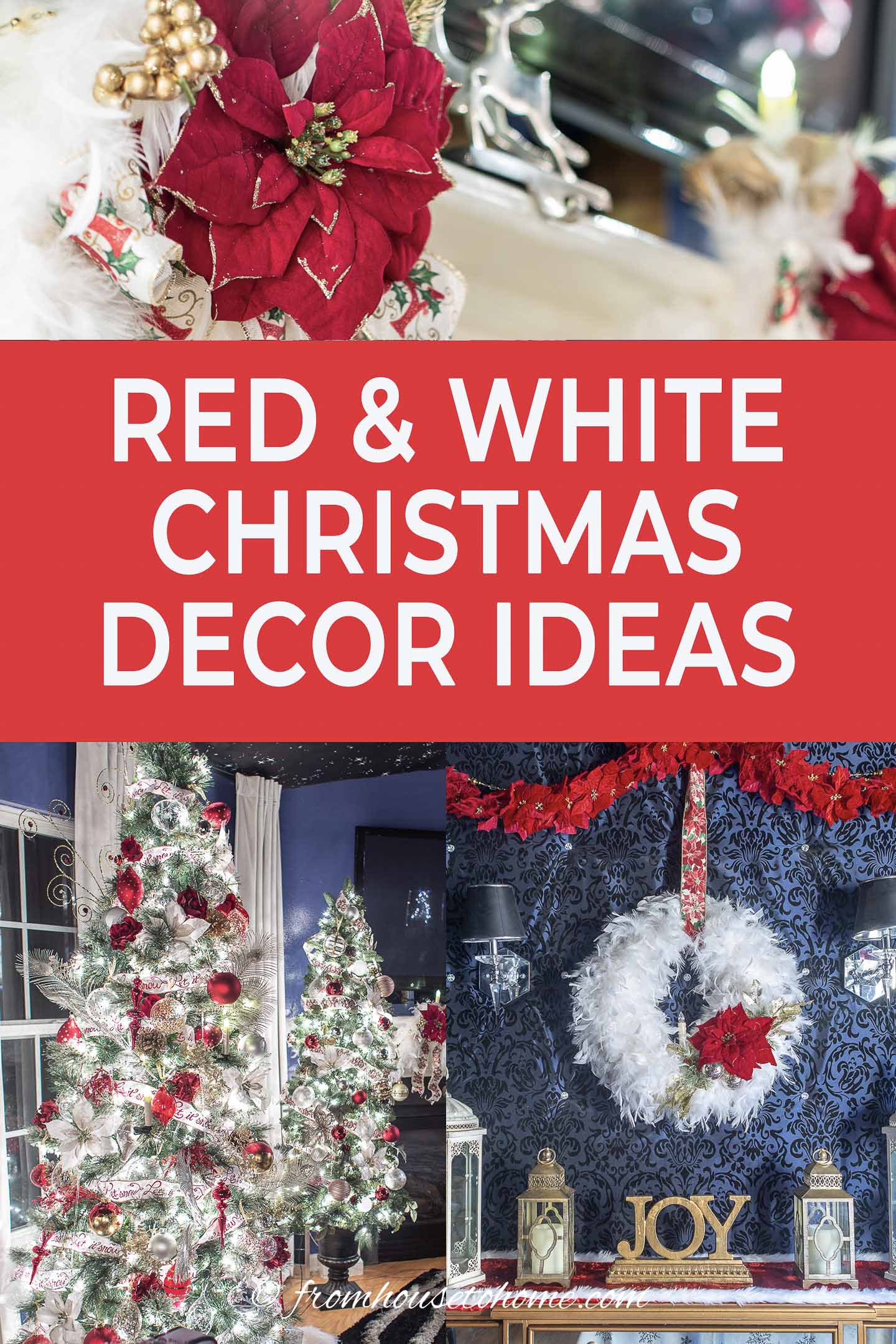 White, Red And Gold Christmas Home Decor Ideas