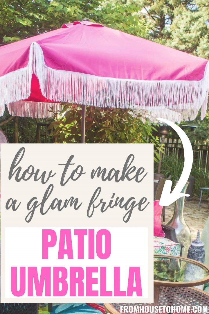 how to make a glam fringe patio umbrella