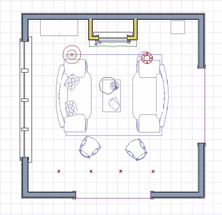 Living room furniture arrangement diagram