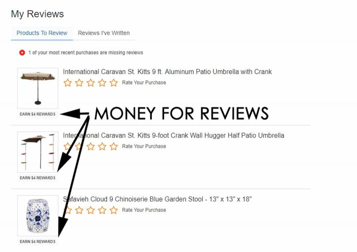 Rewards for online reviews
