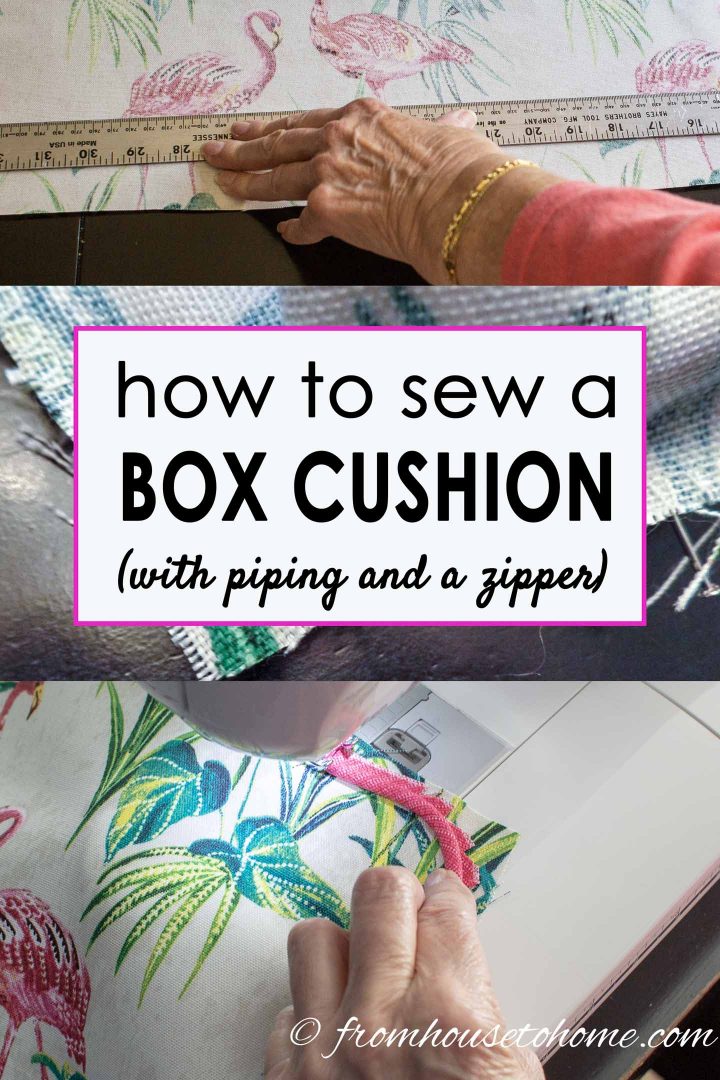 how to sew a box cushion with piping and a zipper