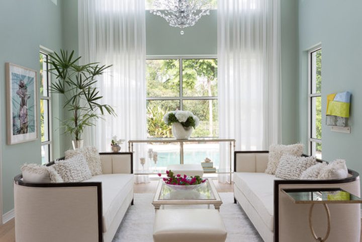 Mint green living room