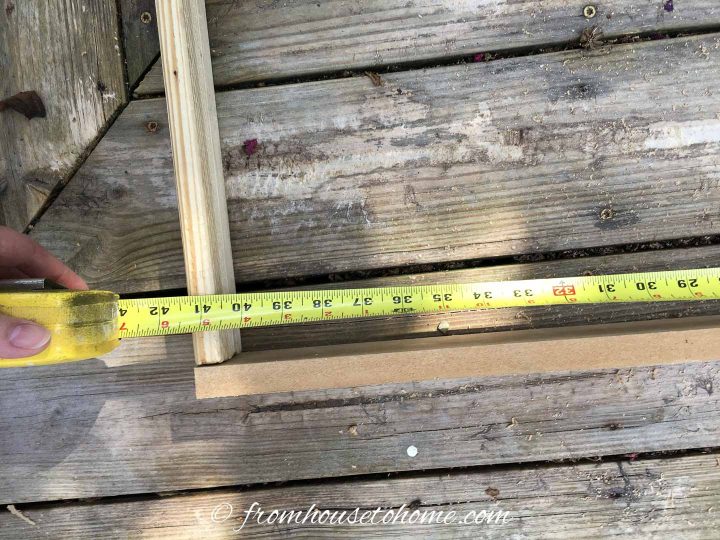 Double checking the measurement of the DIY TV frame