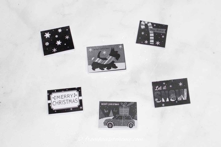 Etiquetas de presente de Natal para impressão em preto e branco