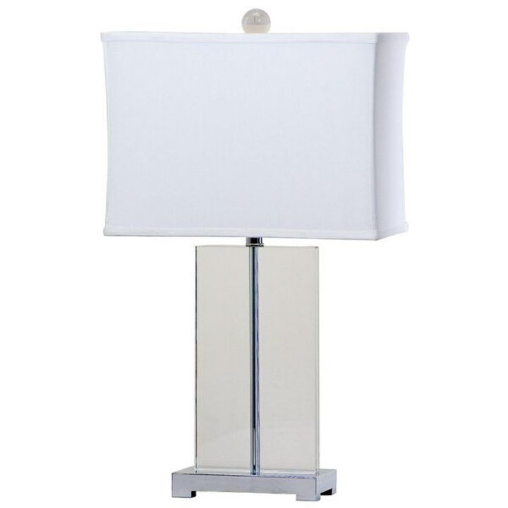 Home office lighting - silver and glass lamp