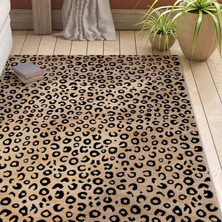 Leopard print area rug