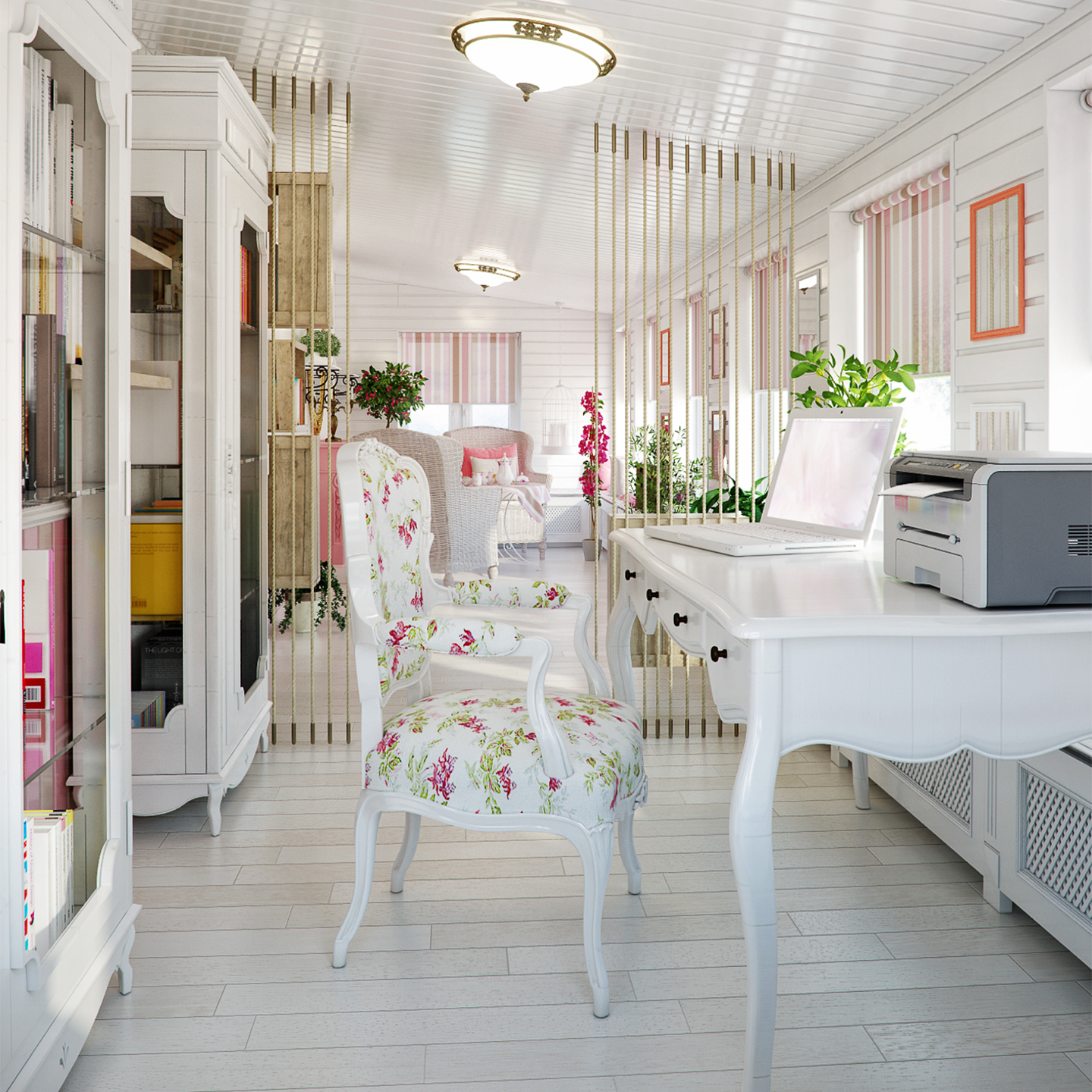 An transitional living room
