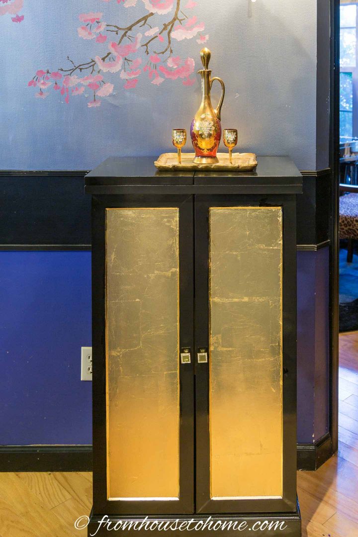 Bar with gold leaf on the front of it
