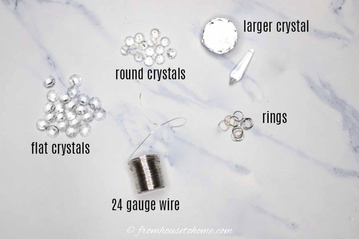 Icicle-look DIY crystal Christmas ornament supplies