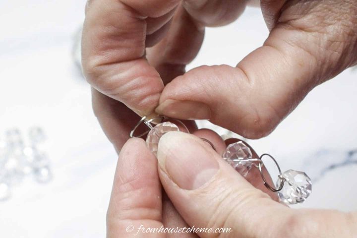 Adding a split ring to the end of the crystal chain