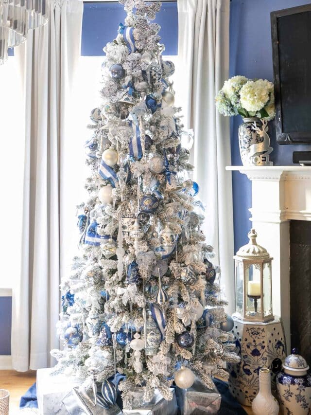 Wintry White, Blue and Silver Christmas Tree Decor Story