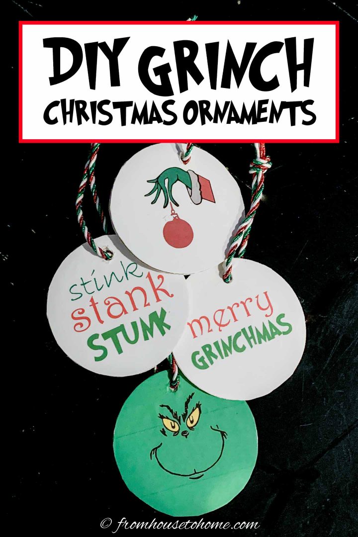 DIY Grinch Christmas ornaments