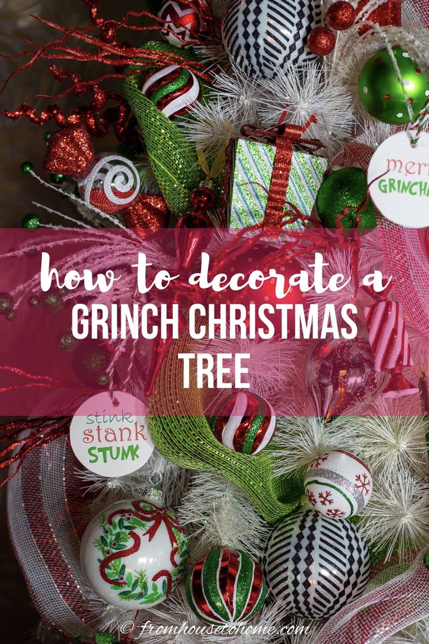 how to decorate a Grinch Christmas tree