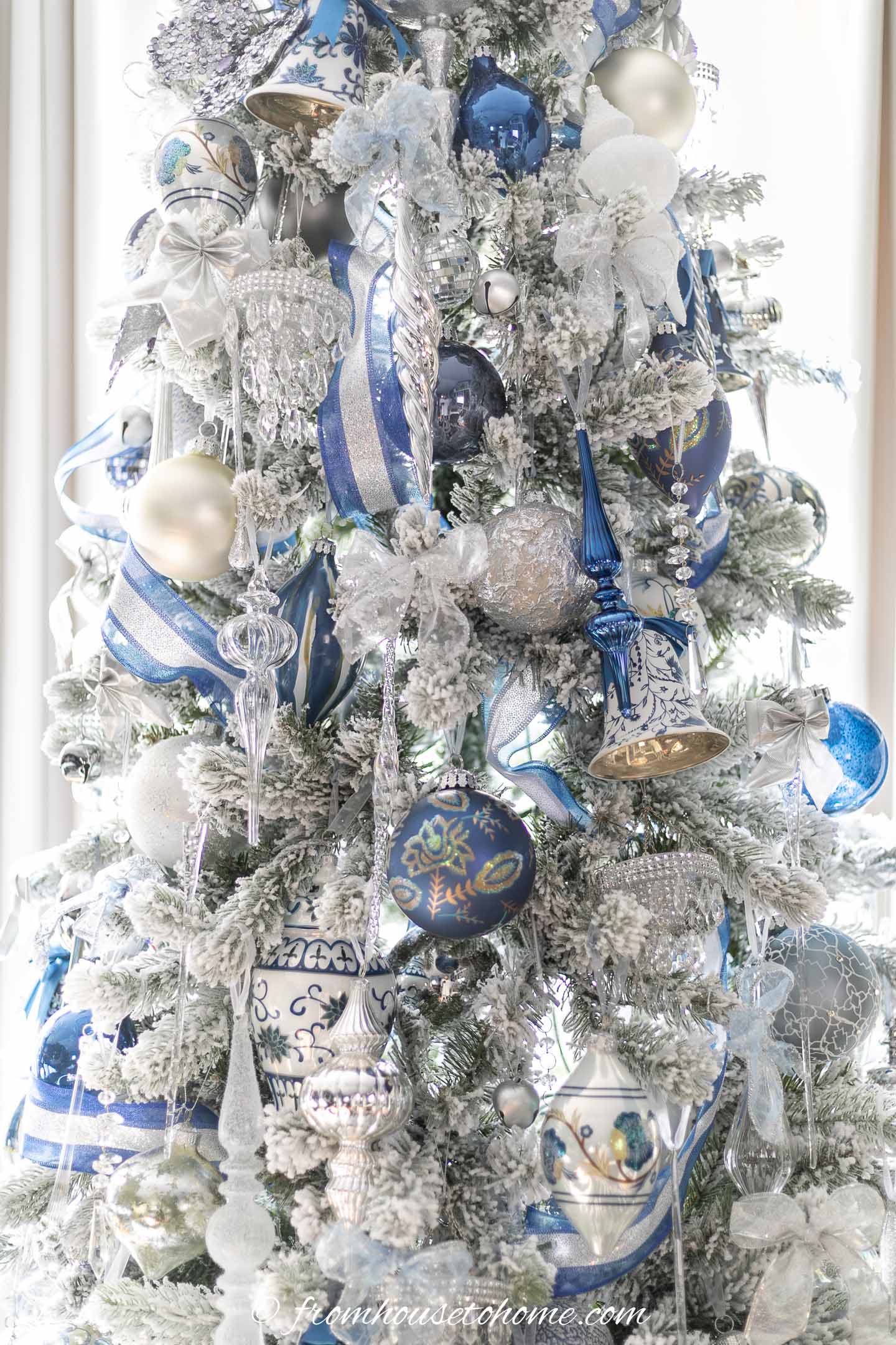 Wintry White, Blue And Silver Christmas Tree