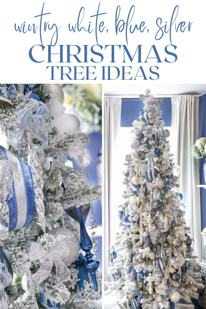 White blue and silver Christmas tree ideas