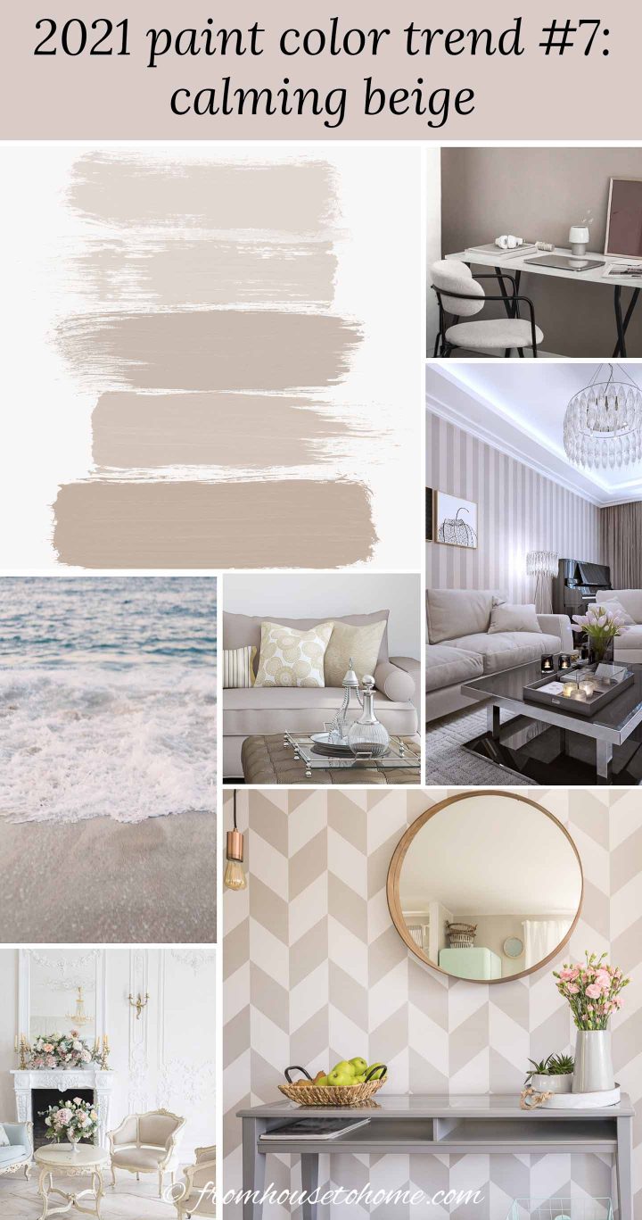 Home decor trends decorated with 2021 paint color trend - beige