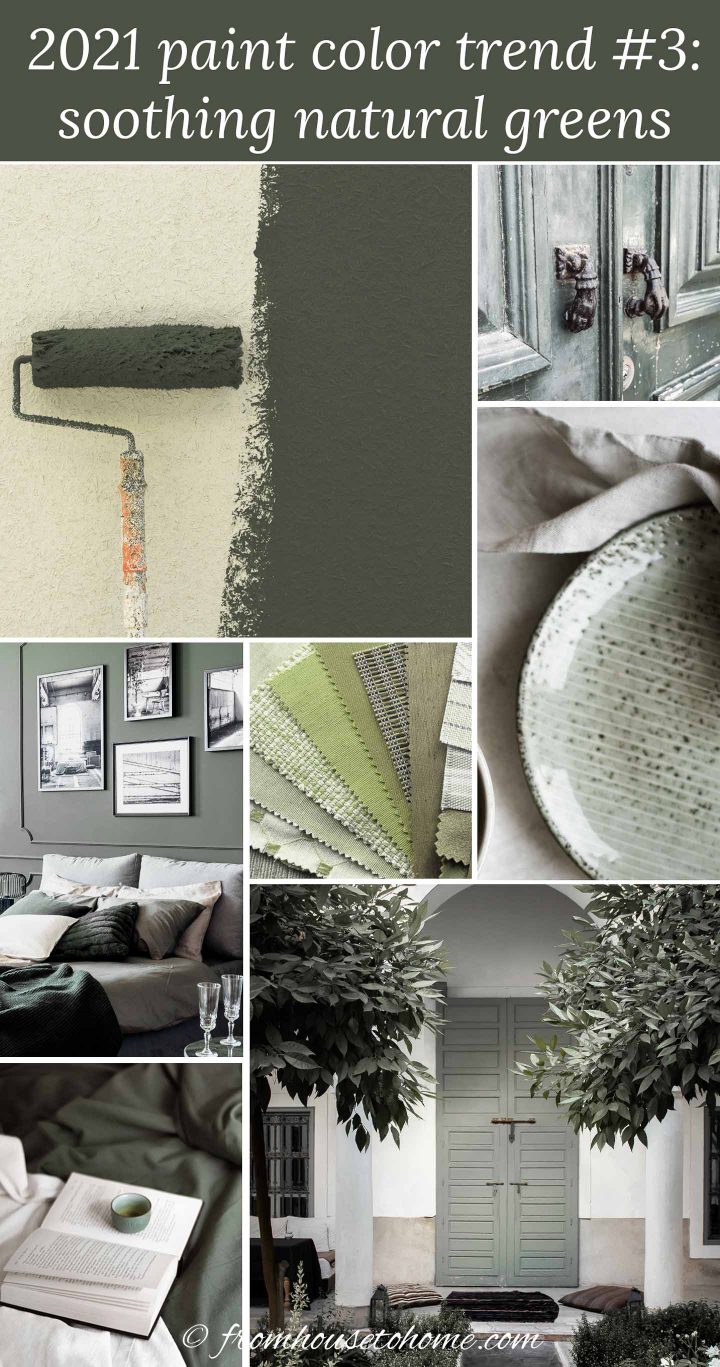 home decor pictures decorated with the 2021 paint color trend - natural greens