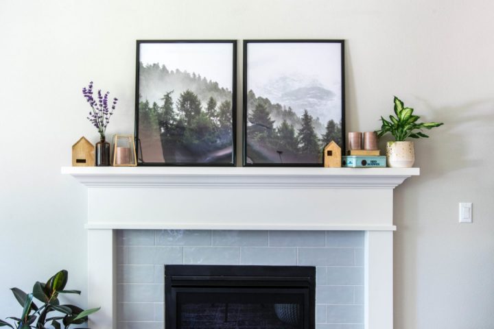 A matching art print set featuring trees in two black frames. 