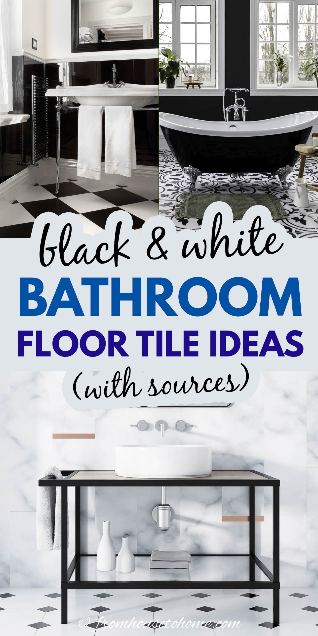 Timeless Black And White Bathroom Floor Tile Ideas