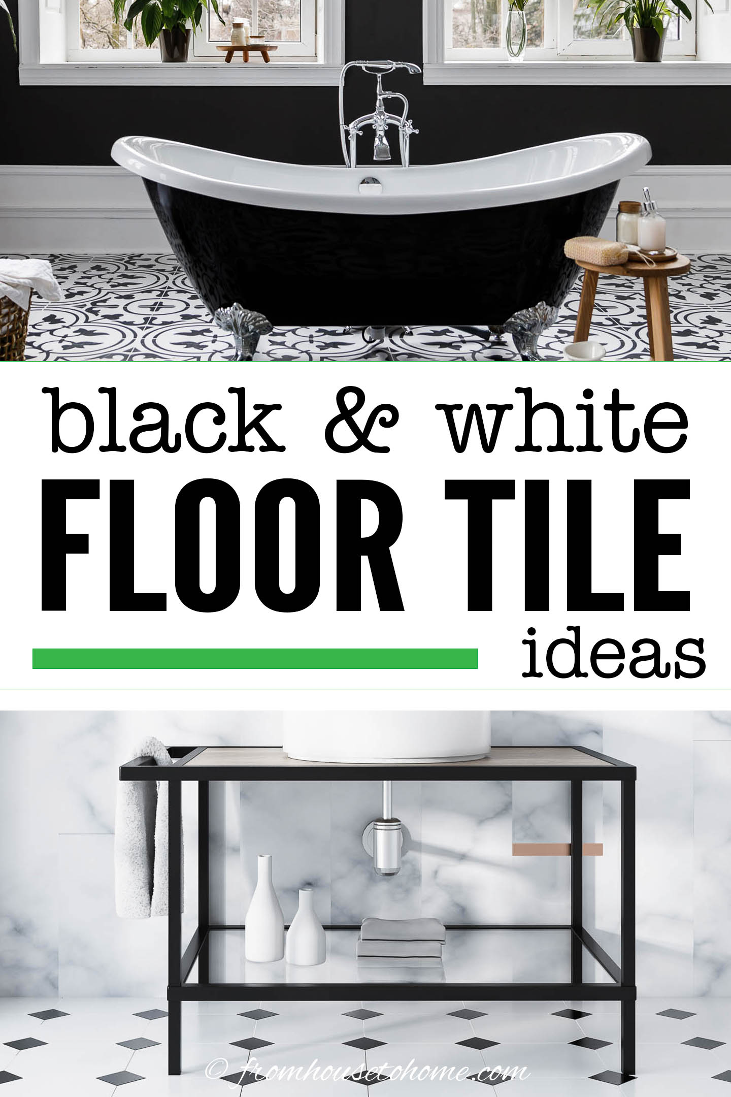Timeless Black And White Bathroom Floor Tile Ideas