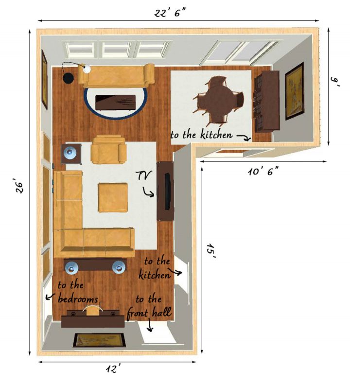 Small L-shaped living room layout