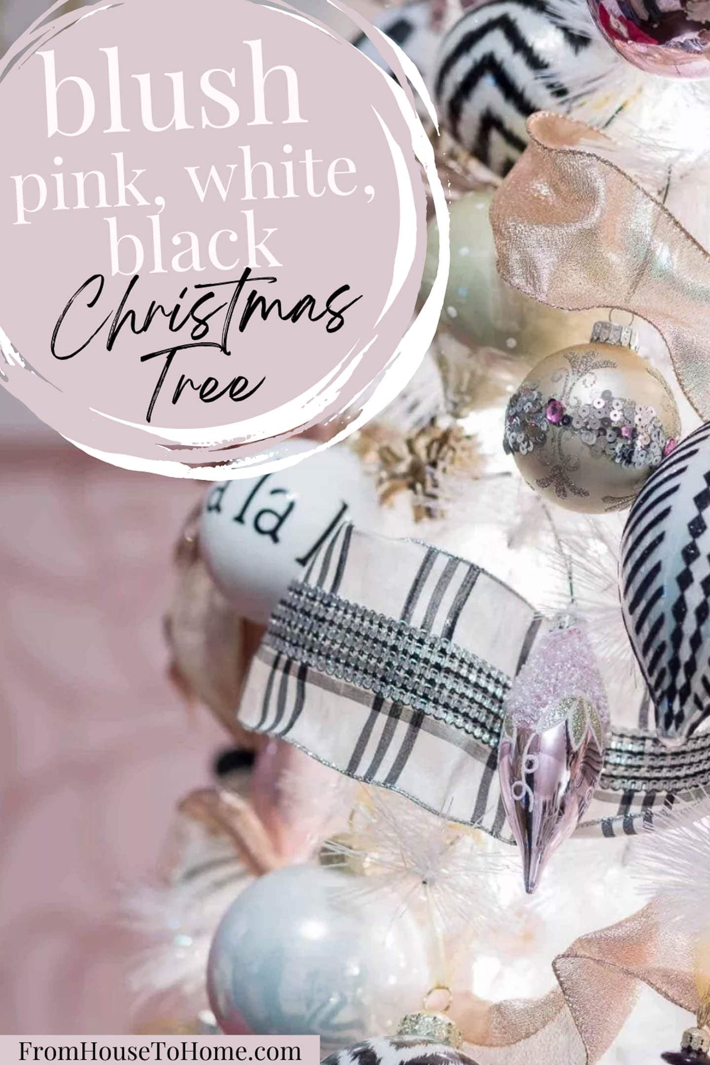 Pink, white and black christmas tree
