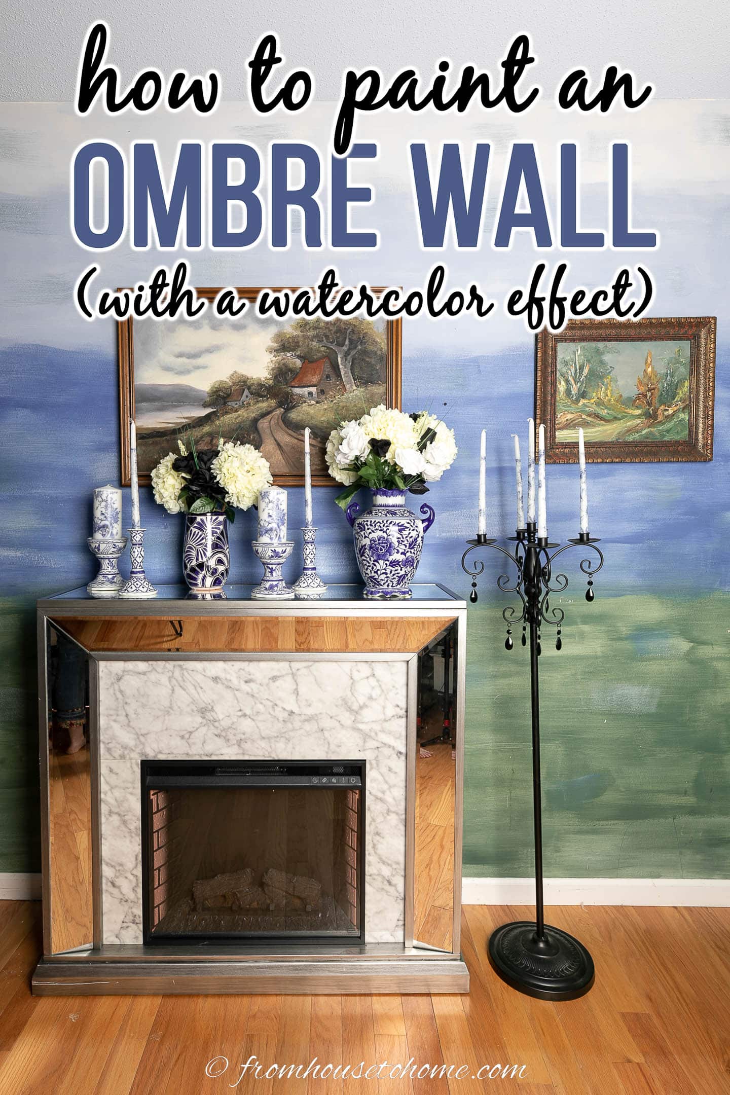 how to paint an ombre wall with a watercolor technique