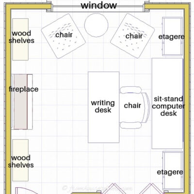 home office layout with desk perpendicular to the window