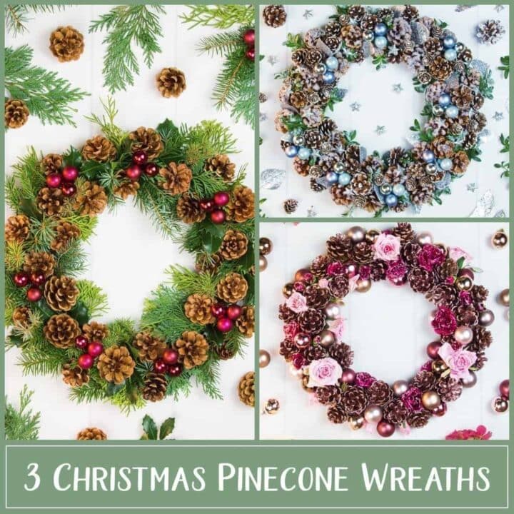 3 pine cone wreaths