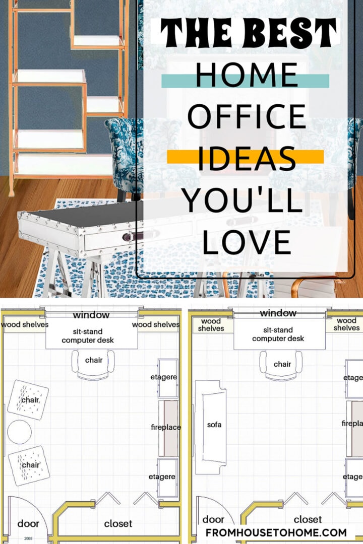 ORC Week 2: Blue Home Office Moodboard and Layout Ideas