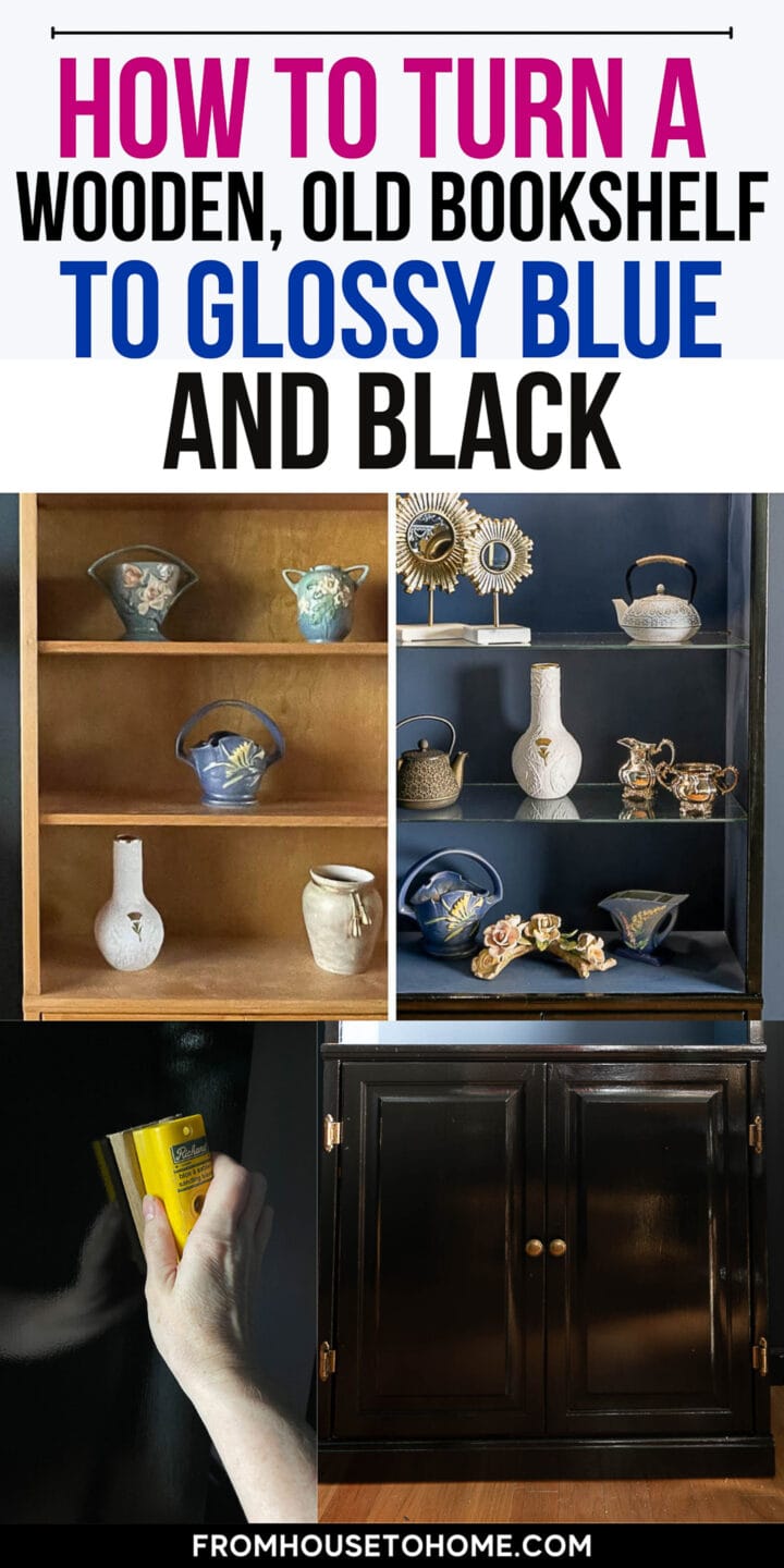 ORC Week 5: DIY Glossy Black and Blue Bookshelf Makeover