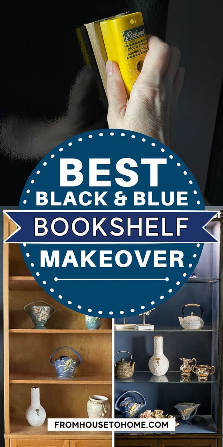 ORC Week 5: DIY Glossy Black and Blue Bookshelf Makeover