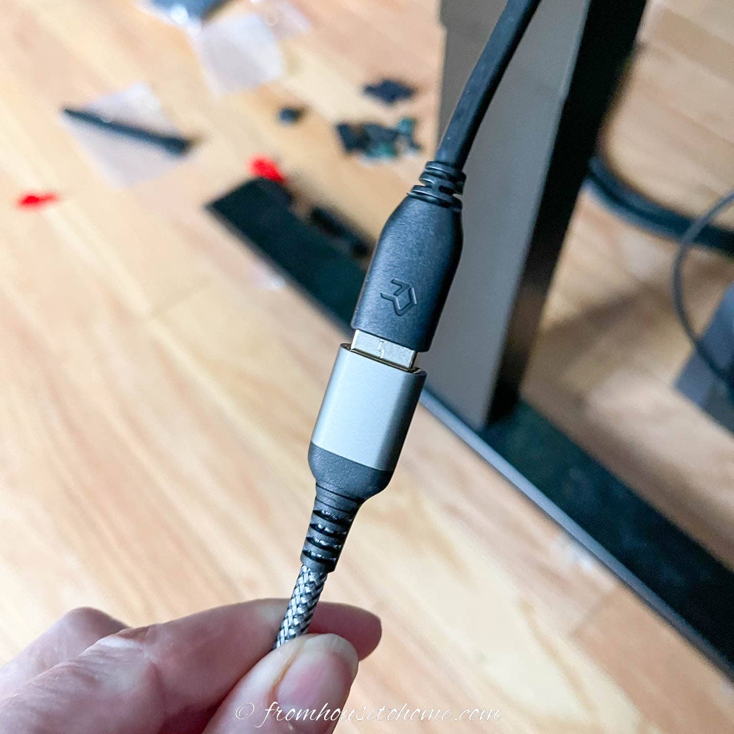 USB extension cable attached to a USB cable