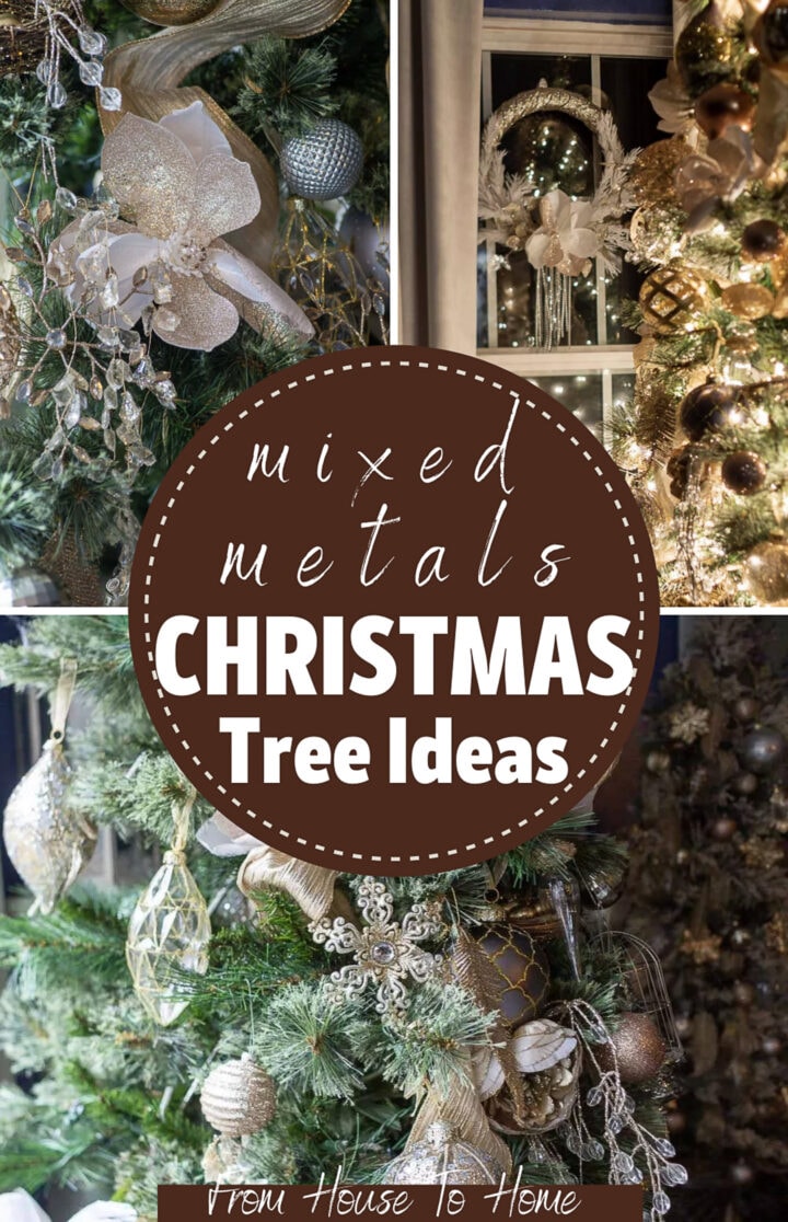 Mixed Metals Christmas Tree Decor Ideas Using Gold, Silver and Copper
