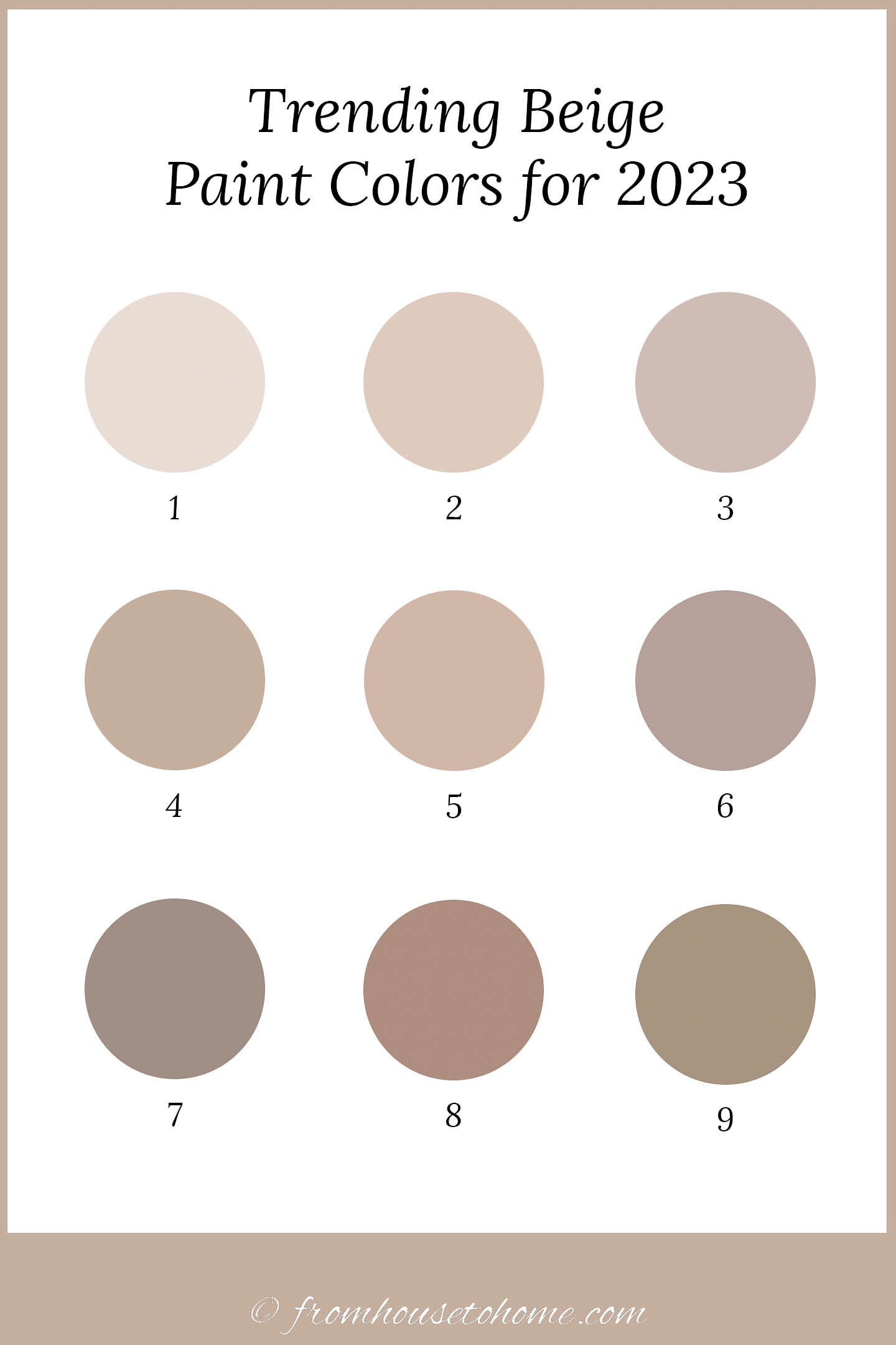 9 swatches of trending beige paint colors