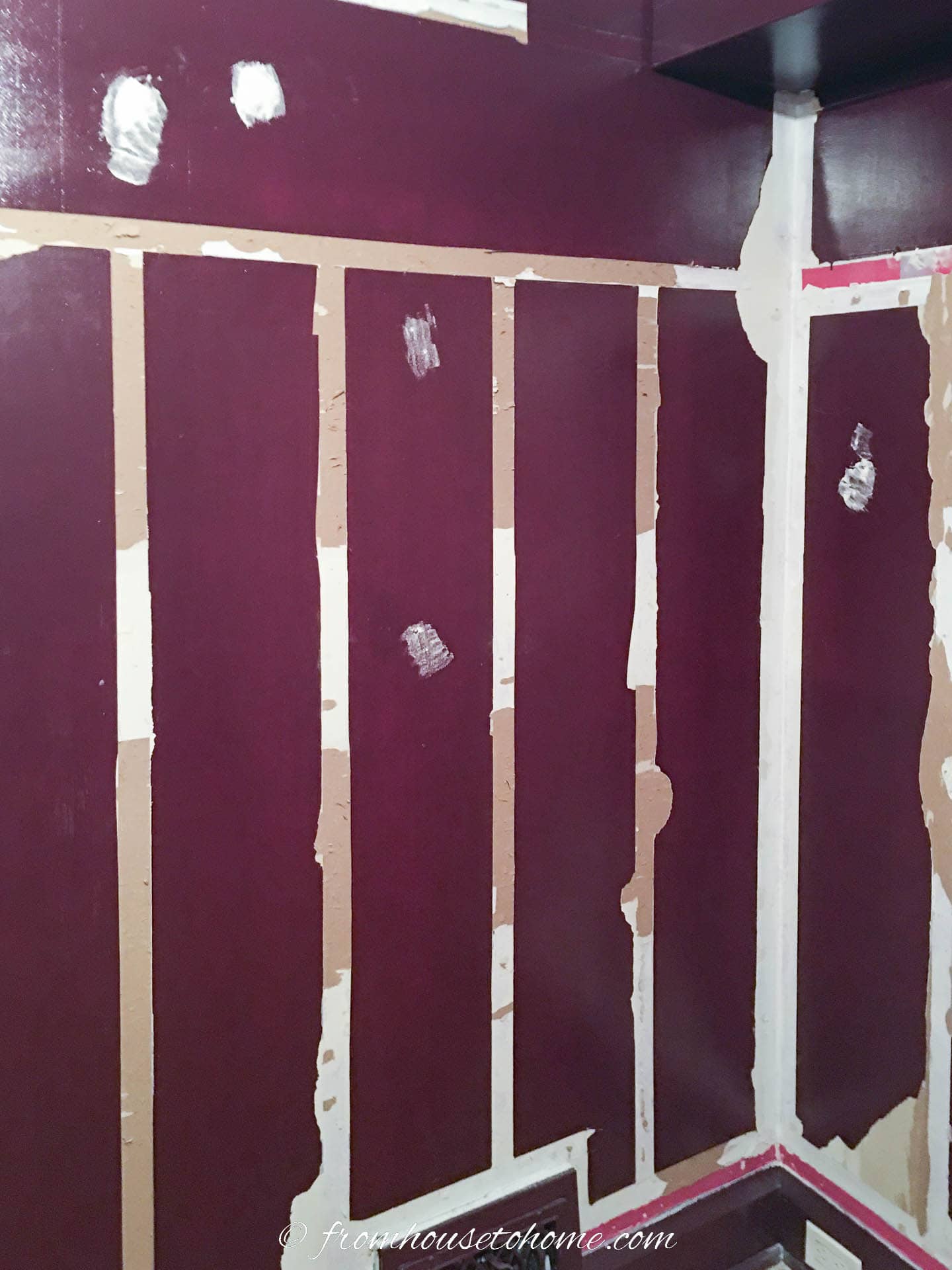 home office walls with the old molding removed
