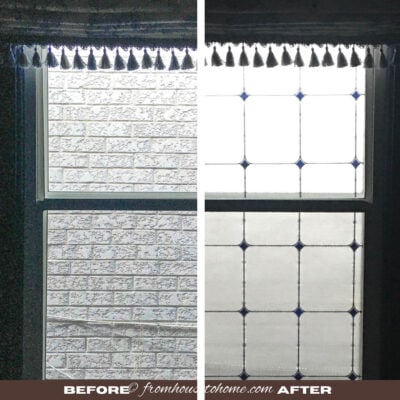 before and after privacy window film has been applied
