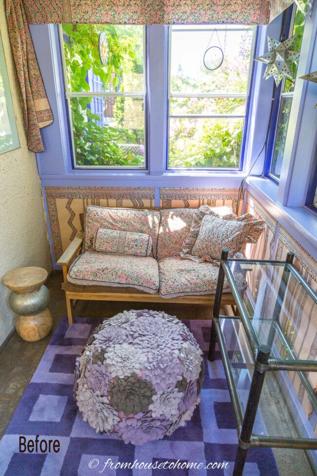 Small Blue And White Front Porch Makeover