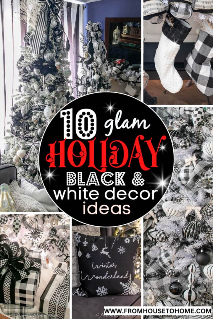 10 glam holiday black and white Christmas decor ideas.