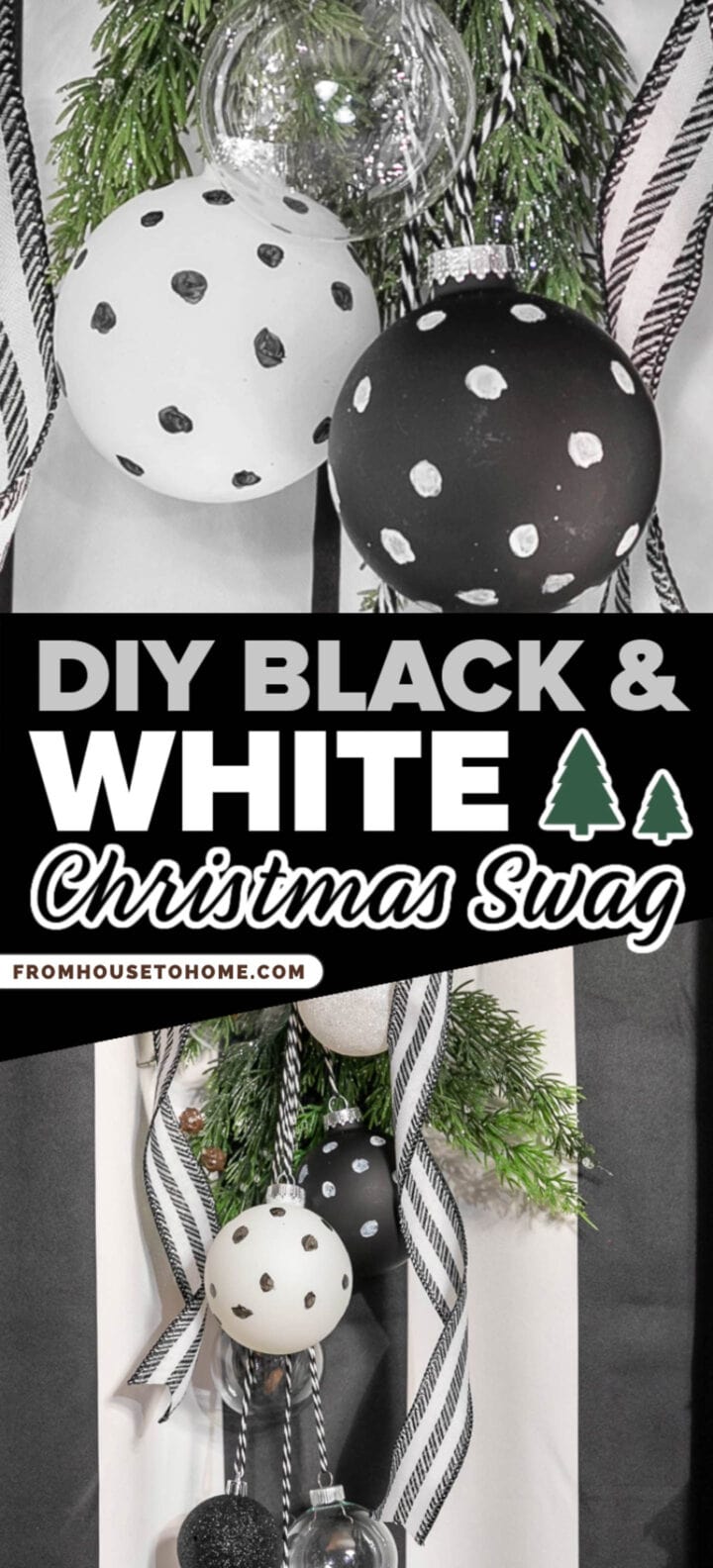 Handmade monochrome holiday decor.