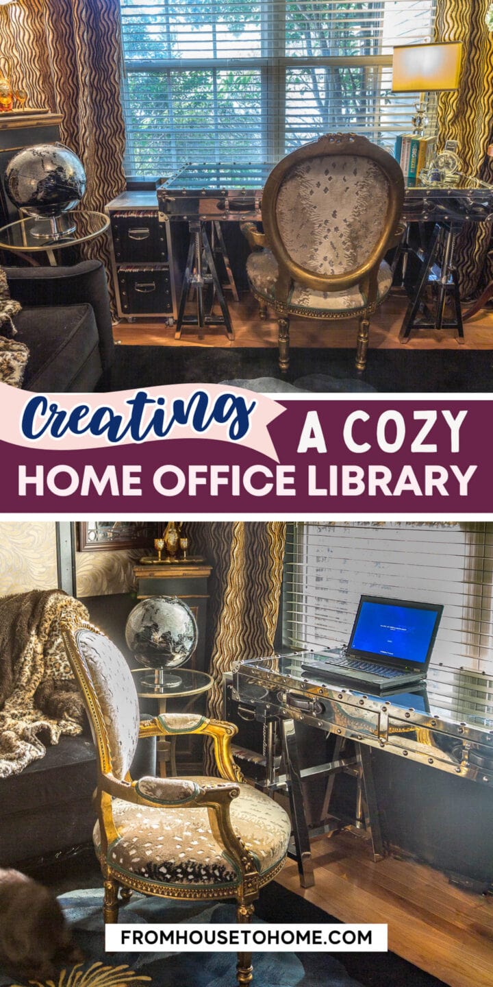 Creating a cozy home office library.